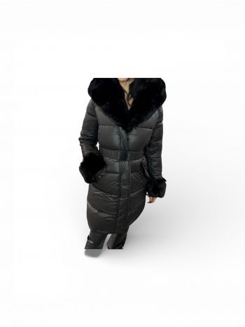 Maxi μπουφάν με γούνα